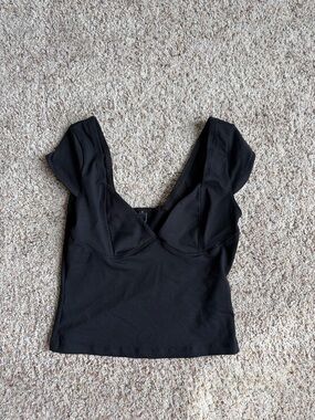 Black Women’s V Neck Top